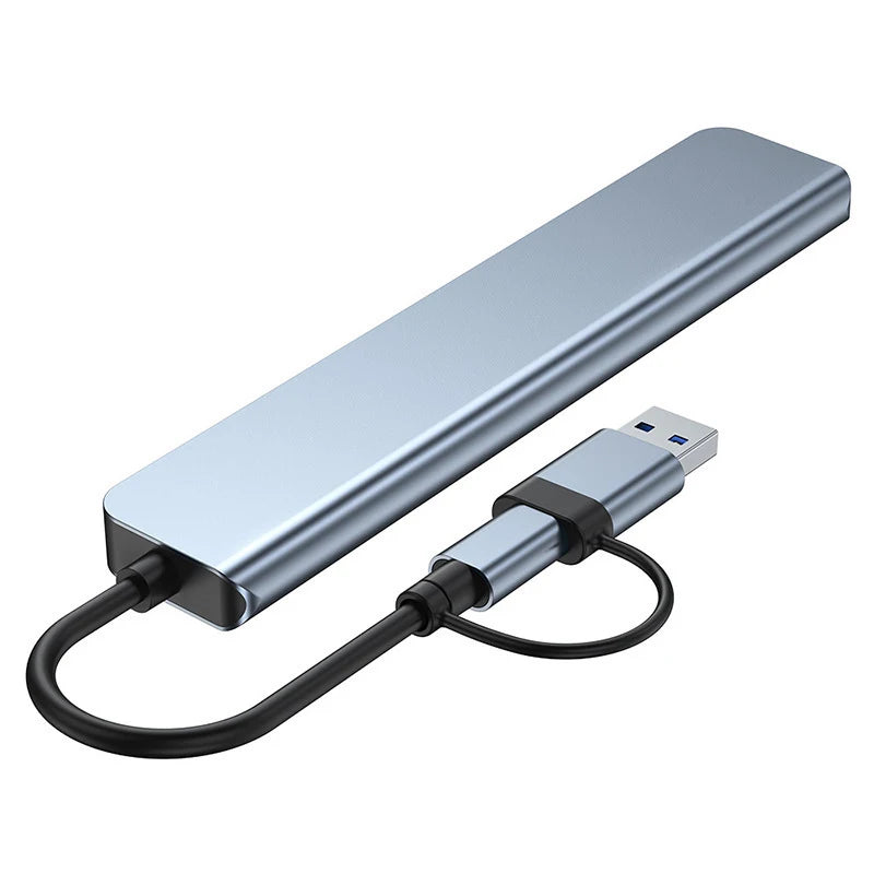 8 in 2 USB , Type C HUB Docking Station with 3.5mm Audio Jack Adapter, Micro SD Card Reader, Laptop Tablet Phone Disk Converter
