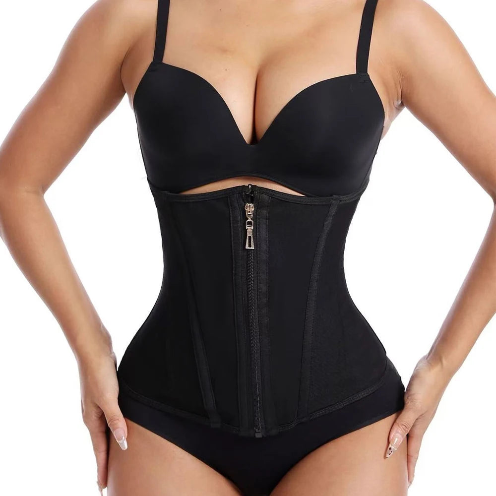 Waist Trainer for Women, Tummy Control Workout Waist Cincher, Corset Shapewear Postpartum Body Shaper with Zipper Hook