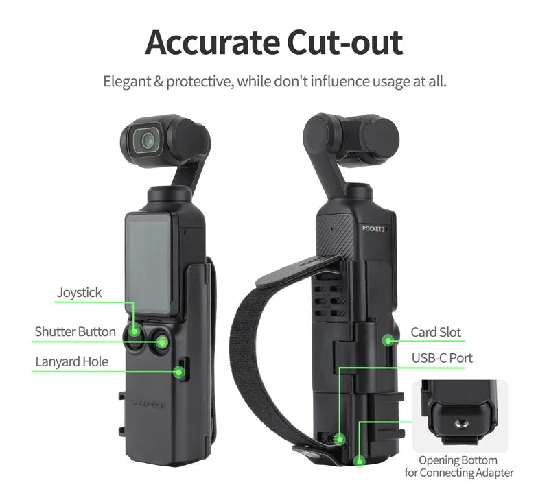 DJI Osmo Pocket 3 4 Portable Strap Cold Shoe Extended Protection Bezel Extended Handle Accessories