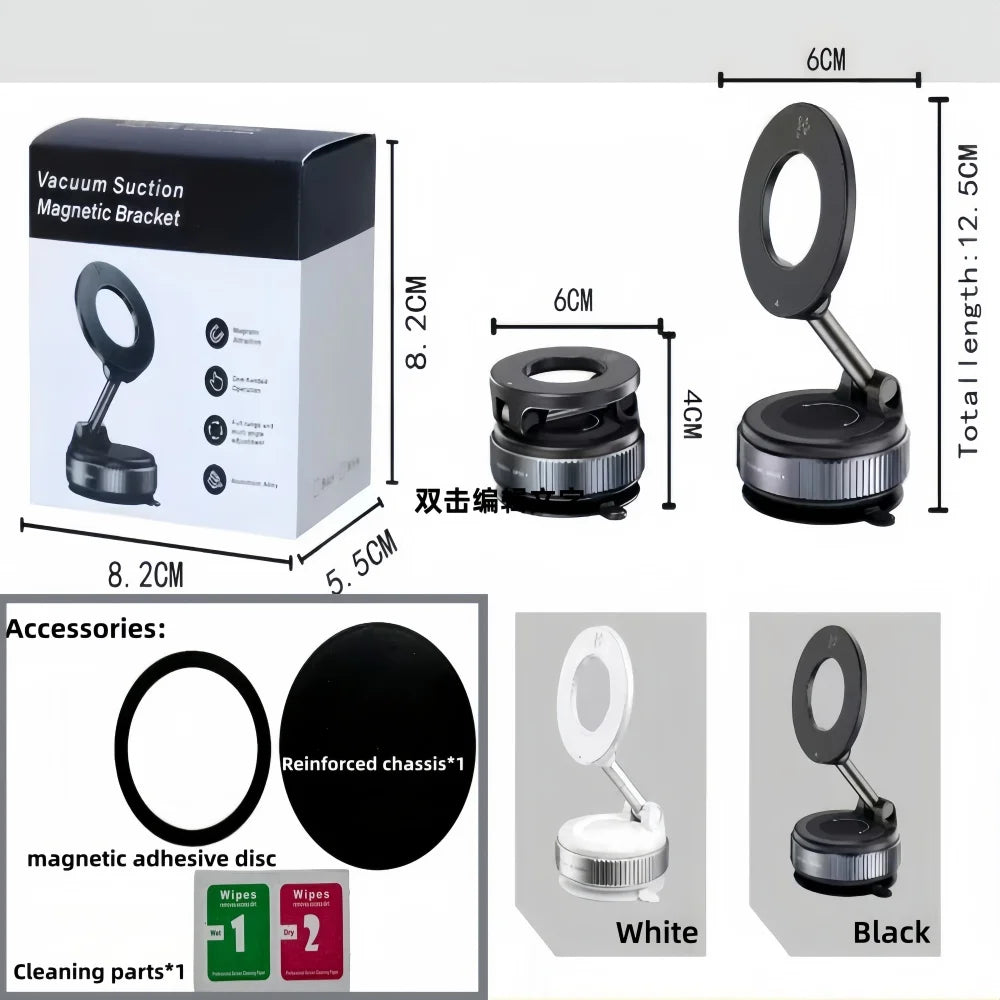 Car Vacuum Suction Phone Holder Foldable Rotatable Strong Grip for Mobile Live Streaming Navigation Suitable for Most Phones