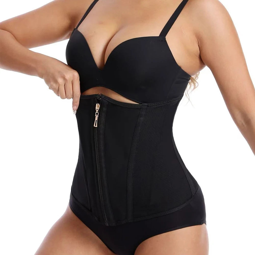 Waist Trainer for Women, Tummy Control Workout Waist Cincher, Corset Shapewear Postpartum Body Shaper with Zipper Hook