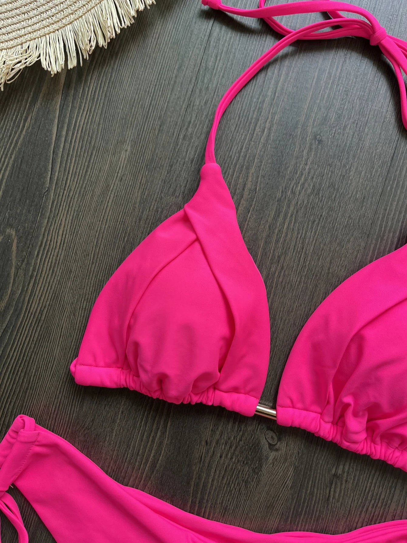 Sexy Women Bikini 2025 New Push-Up Bra Bikini Set Swimsuit For Women Solid Beachwear Ladies Chest Pad Swimwear
