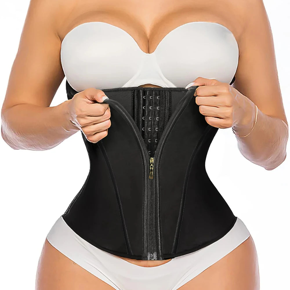 Waist Trainer for Women, Tummy Control Workout Waist Cincher, Corset Shapewear Postpartum Body Shaper with Zipper Hook