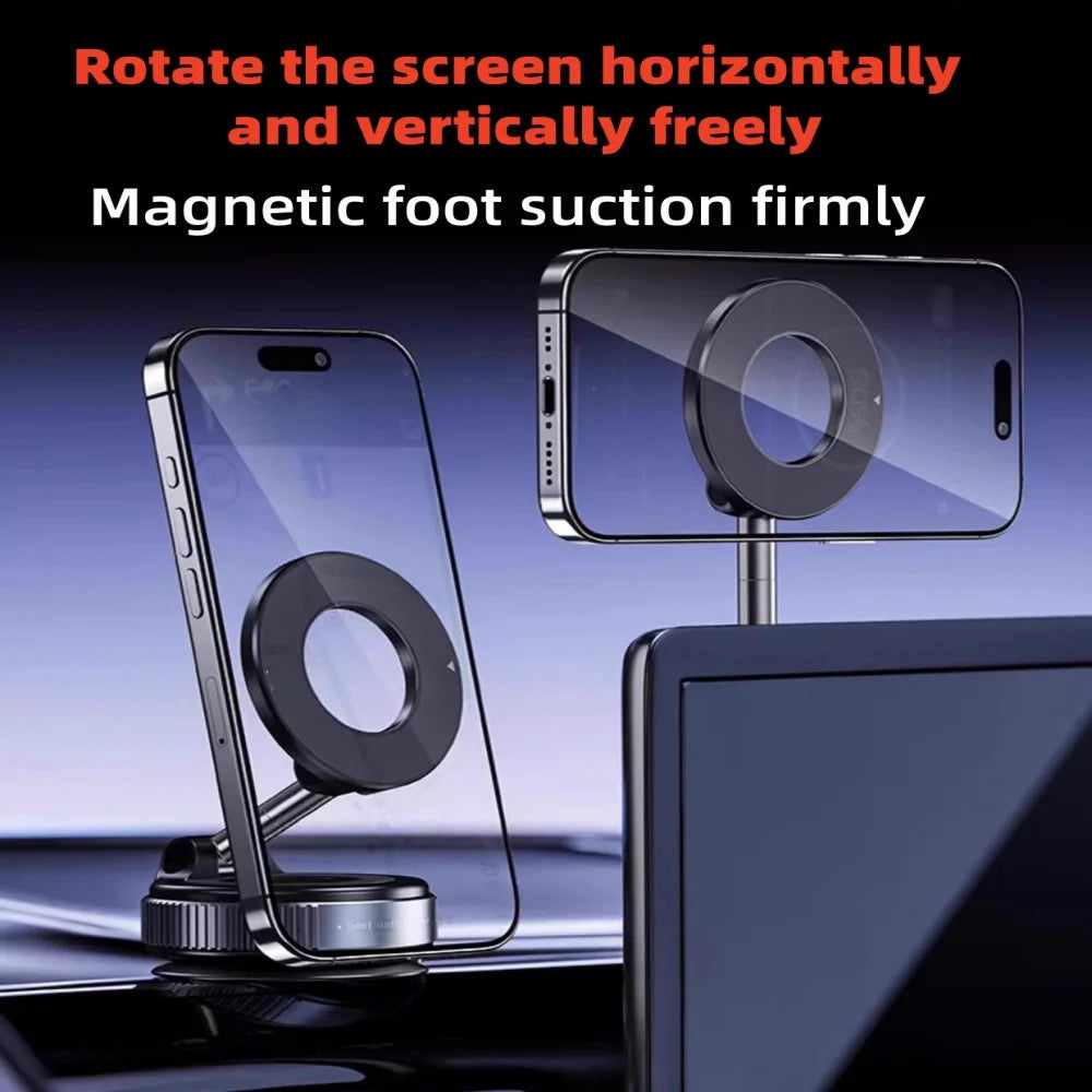 Car Vacuum Suction Phone Holder Foldable Rotatable Strong Grip for Mobile Live Streaming Navigation Suitable for Most Phones