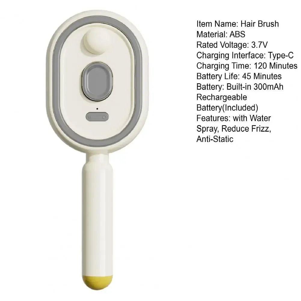 Multi functional massage comb , Electric Steam Hair Brush ,USB-C Charging Spray Steam Smoothing Straightener Anti-Frizz Styling Com