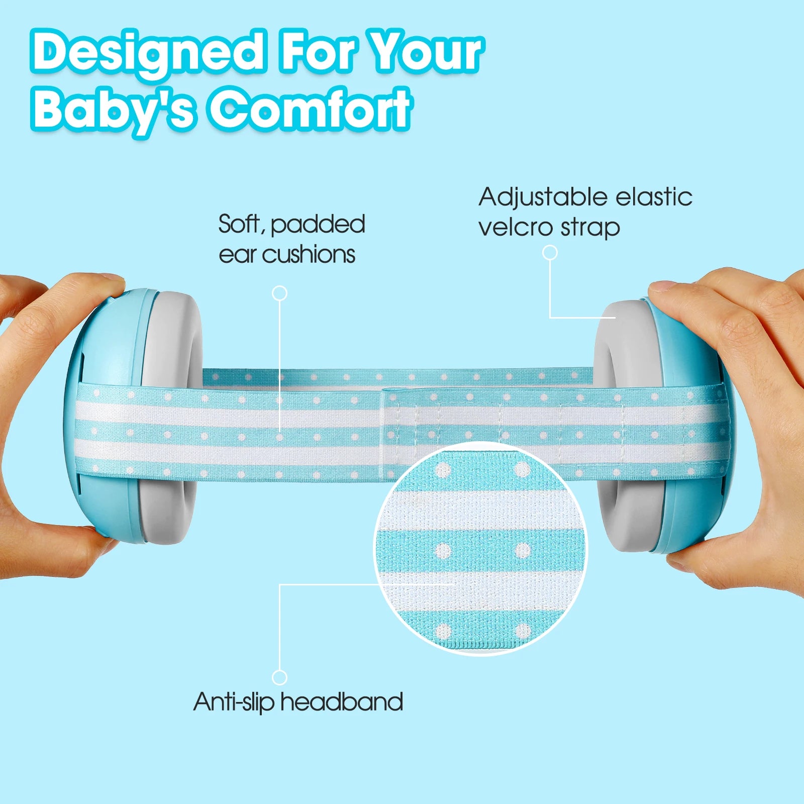 Noise Cancelling Ear Protection for Infant, Baby Headphones for cancelling noise, Plane Sleeping accessory, Baby Ear Protection, Travel Essential