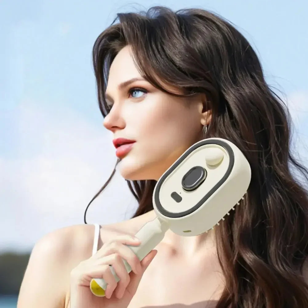 Multi functional massage comb , Electric Steam Hair Brush ,USB-C Charging Spray Steam Smoothing Straightener Anti-Frizz Styling Com