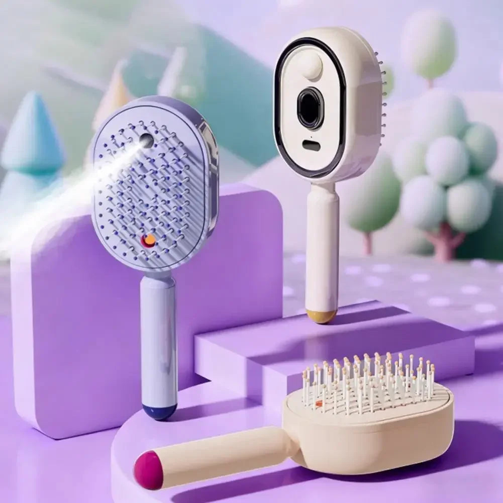 Multi functional massage comb , Electric Steam Hair Brush ,USB-C Charging Spray Steam Smoothing Straightener Anti-Frizz Styling Com