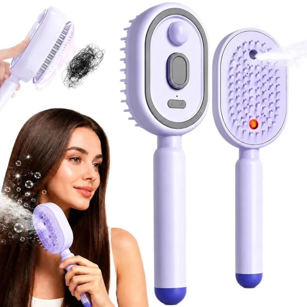Multi functional massage comb , Electric Steam Hair Brush ,USB-C Charging Spray Steam Smoothing Straightener Anti-Frizz Styling Com