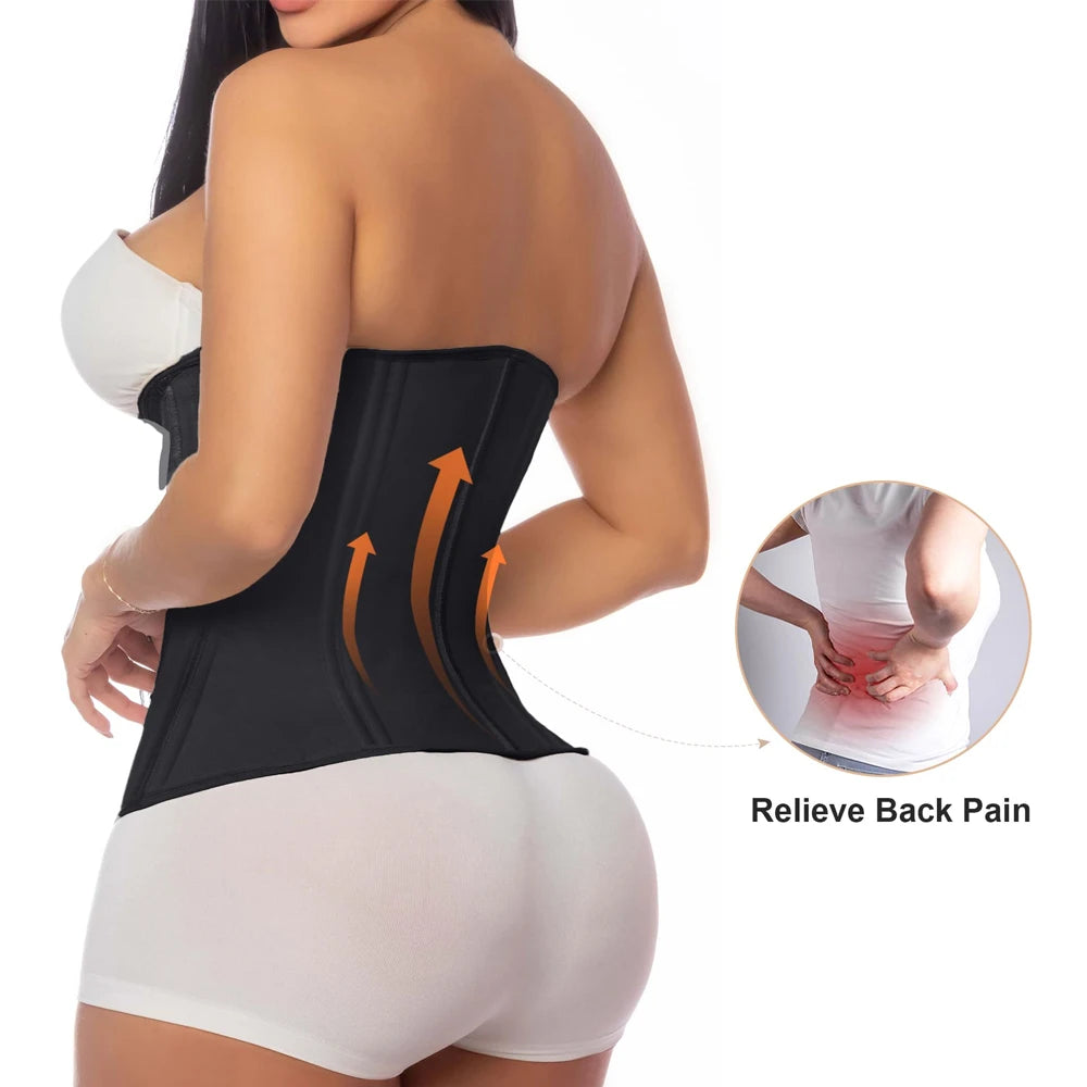 Waist Trainer for Women, Tummy Control Workout Waist Cincher, Corset Shapewear Postpartum Body Shaper with Zipper Hook